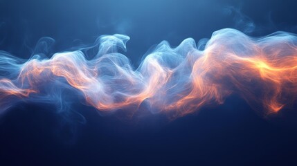 Dynamic Energy Swirls on Blue Background. Generative AI