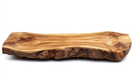 A rustic wooden table top with knots and natural textures, isolated on a white background, ideal for farmhouse-style presentations.