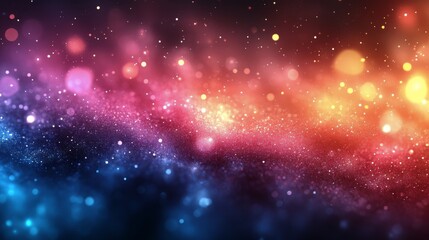 Obraz premium Colorful cosmic background with vibrant stars and light particles in deep space