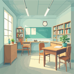 Library illustration Vector design, School Library Illustration vector design, Students in Library