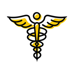 Simple and Colorful Caduceus Symbol for Healthcare.