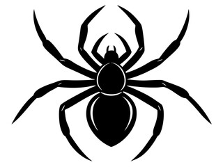 spider black silhouette vector, Simple silhouette Design vector icon with white background