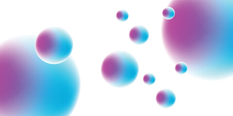 Vector background with abstract neon shapes in gradient pastel colors. Poster with blurred effect. Asymmetric composition. Applicable for landing page, invitation, advertisement.