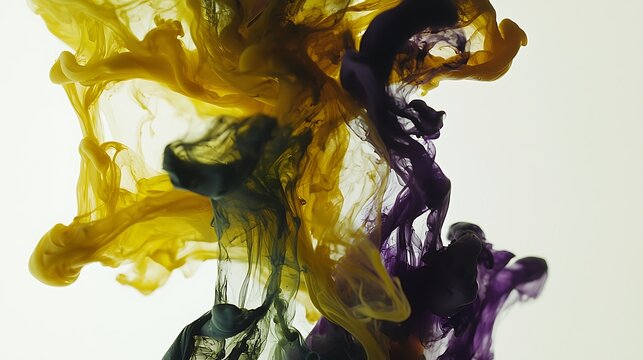 A colorful explosion of smoke and steam, with yellow