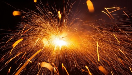 Fiery sparks illuminate the night in a dazzling display of light and energy.