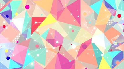 Abstract Geometric Pattern: A vibrant and playful abstract background with a captivating blend of geometric shapes and soft colors.  Perfect for modern designs, digital art, and creative projects.