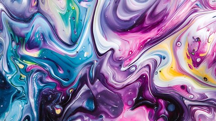 Obraz premium A colorful abstract painting with a purple and blue swirl