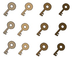 simple set of old keys antique アンティーク　シンプル　丸い鍵　カギ　セット