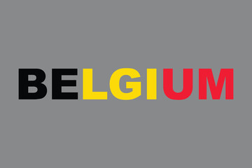 Belgium Word with heart shape, Belgium flag vector graphic, Belgium country flag is a symbol of freedom, National Belgium flag, vector illustration
