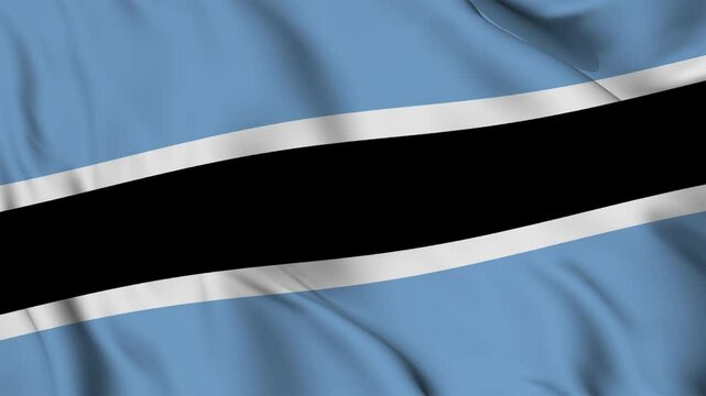 Flag of Botswana Close-up seamless loop animation. 4K