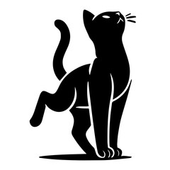 Graceful Black Cat in Motion