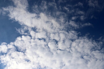 white clouds are floating across the sky