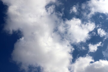 white clouds are floating across the sky