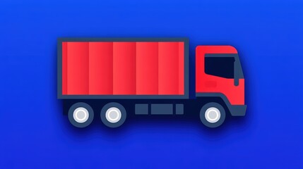 Vibrant red truck against a pristine blue sky backdrop red