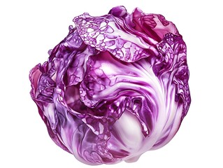 Fototapeta premium Purple Radicchio: A Vibrant, Textured Still Life