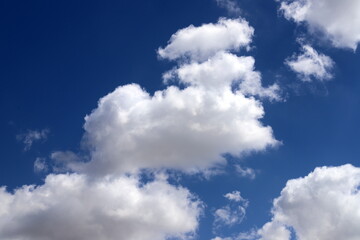 white clouds are floating across the sky