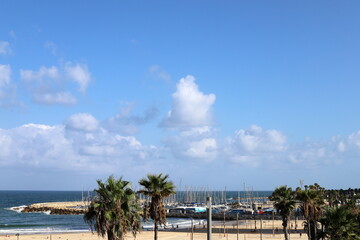 white clouds are floating across the sky