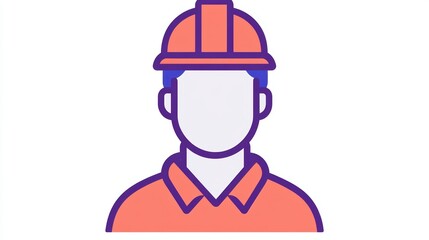 Fototapeta premium Construction worker in hard hat ensures safety on building site man