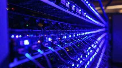 server room with colorful cabels