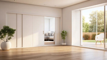 Obraz premium Rendered Image of an Unoccupied Space: A Generative AI Artwork of Minimalism