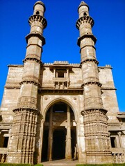 Obraz premium Jami Masjid, an Islamic architectural Mosque in Champaner, Gujarat, India
