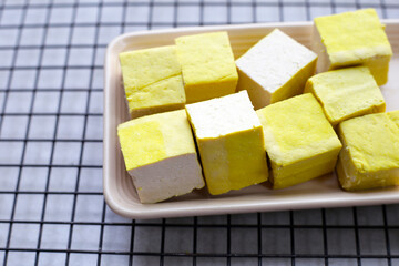 Soy tofu cubes, Tofu soy bean curd