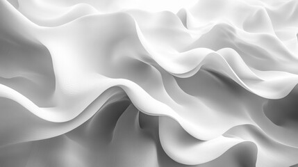 Obraz premium Abstract White Waves Texture for Design. Generative AI