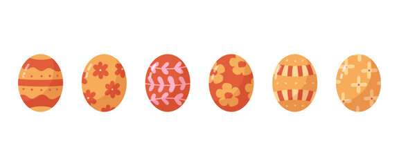 Easter egg set with ornaments. Happy Easter