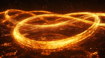 A series of glowing yellow lines that appear to be spirals