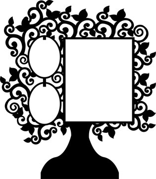 black and white frame with flowers, line art fream, fream