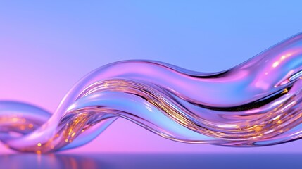 Vibrant abstract wave with luminescent highlights on gradient background