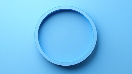 Light blue circle frame on a light blue background.