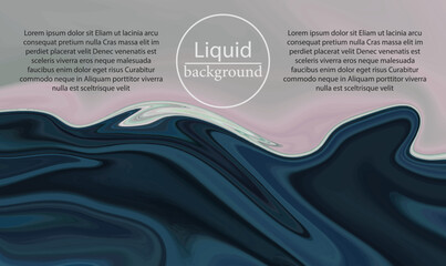 Flow dark blue and gray liquid marble background, design element