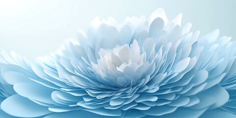 Obraz premium Abstract light blue paper flower.