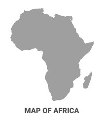 Simple flat Africa map Grey vector