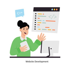 Website Development  concept vector illustration. Product Management isolated On white Background.                      