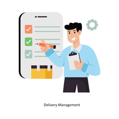 Delivery Management  concept vector illustration. Product Management isolated On white Background.                        