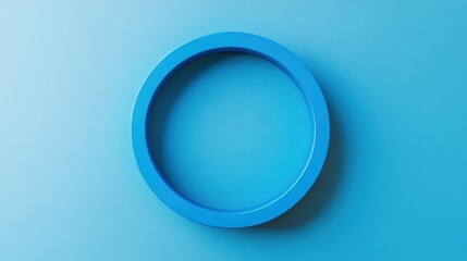 Blue circle ring on light blue background.