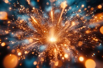 Fototapeta premium An abstract explosion of light and color, creating a dynamic and energetic visual effect.