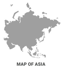 Simple flat Asia map Grey vector