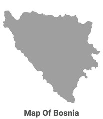 Simple flat Bosnia map Grey vector