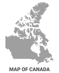 Simple flat Canada map Grey vector