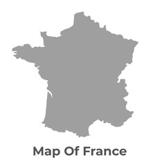 Simple flat France map Grey vector