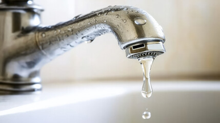 Close-up of a leaking faucet dripping water onto a white porcelain sink, highlighting the urgency of fixing a product issue.