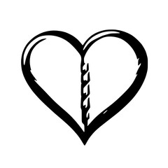 Modern Romantic Heart Vector in Minimalist Style