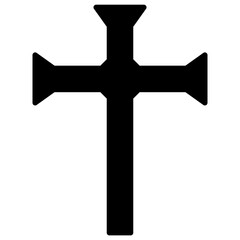 Christian cross solid Vector Icon