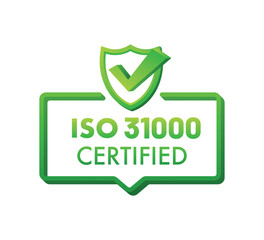 ISO 31000 Risk Management Certification Icon – Risk Assessment and Mitigation Badge