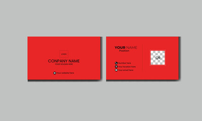 Red elegant and simple business card design template. A clean and professional business card design template, visiting card
