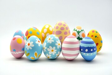 Fototapeta premium Happy Easter. Colorful painting eggs for celebrate in April.