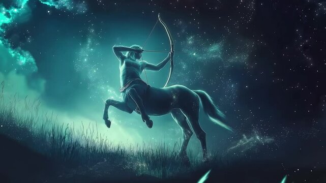 Sagittarius's zodiac symbol is the archer-shooting centaur, The constellation of Sagittarius's zodiac sign, Sagittarius's zodiac sign astrological background. The Sagittarius's horoscope sign